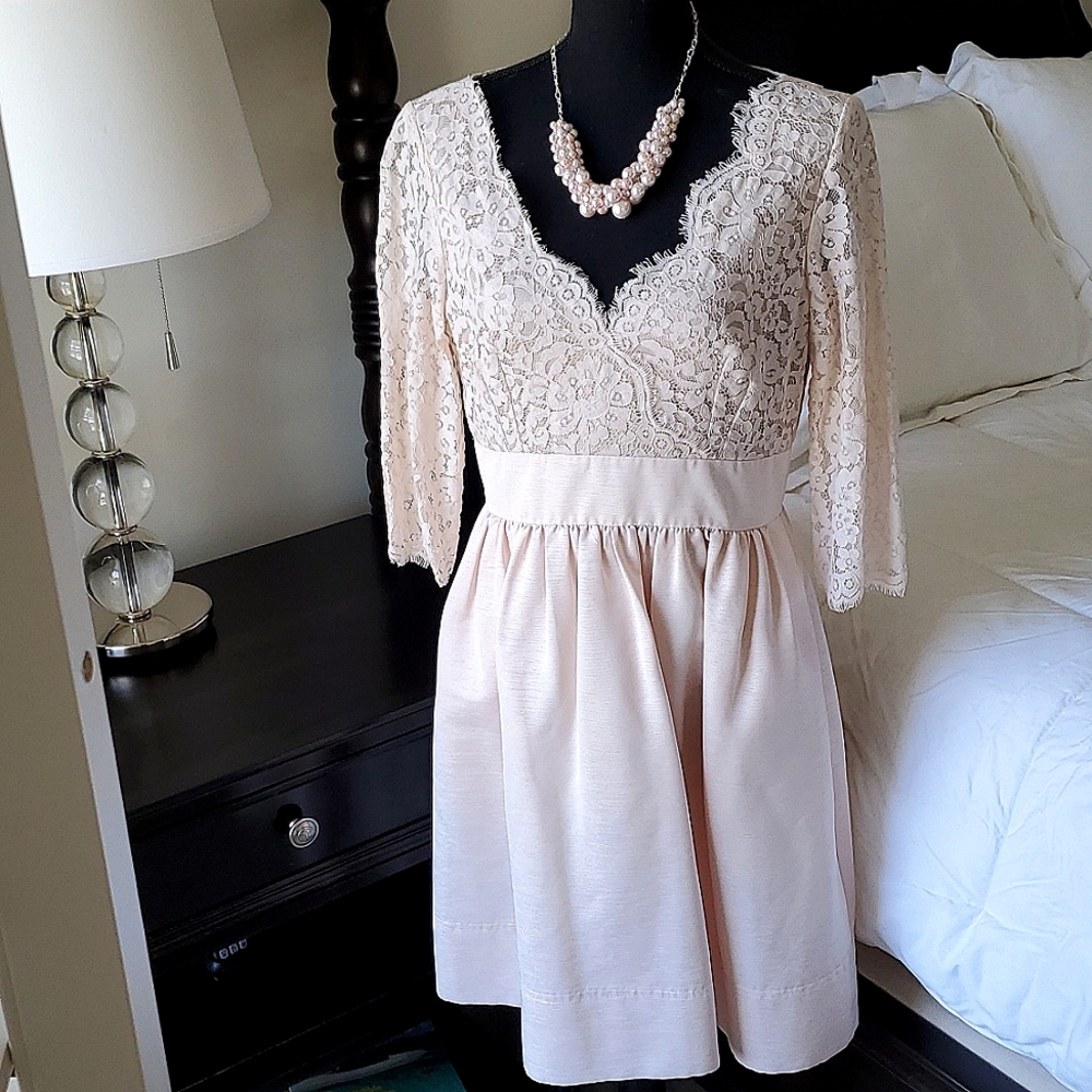 Eliza J Blush Pink Lace Dress